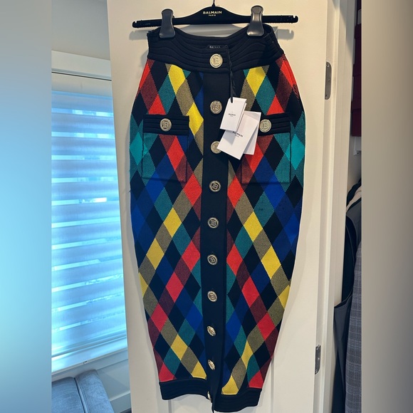 NWT Balmain Multi-colored knit skirt - Picture 1 of 5